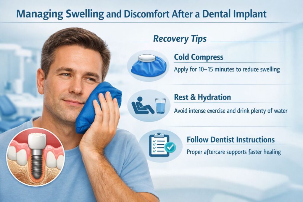 managing swelling and discomfort after dental implant