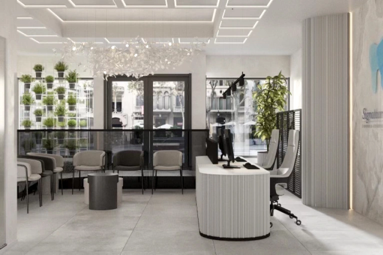 reception and waiting are in signature smile general and cosmetic dentistry