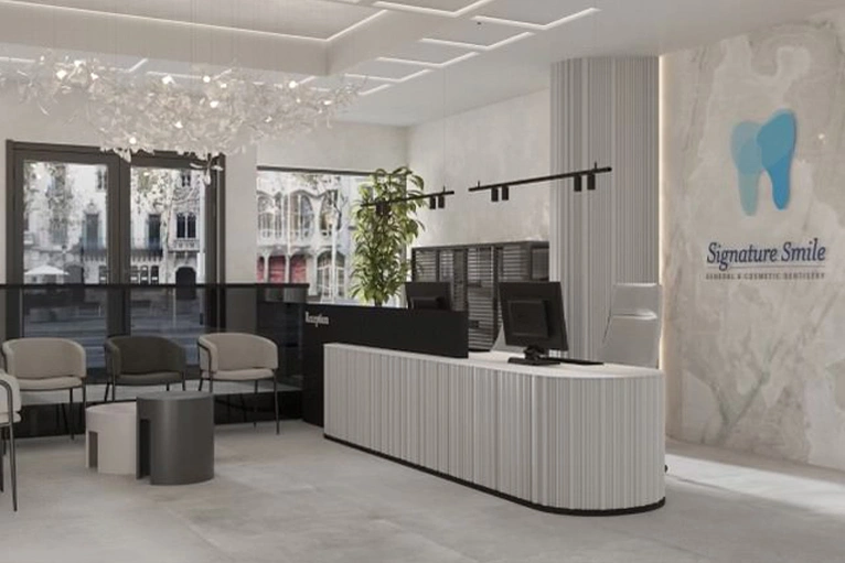 reception area in signature smile dental office